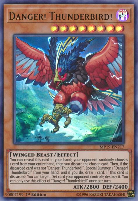 Danger! Thunderbird! MP19-EN217 card from 2019 Gold Sarcophagus Tin Mega Pack