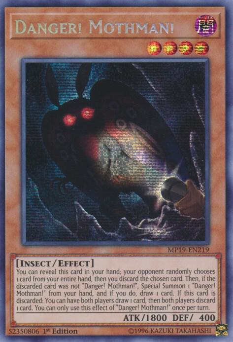 Danger! Mothman! MP19-EN219 card from 2019 Gold Sarcophagus Tin Mega Pack