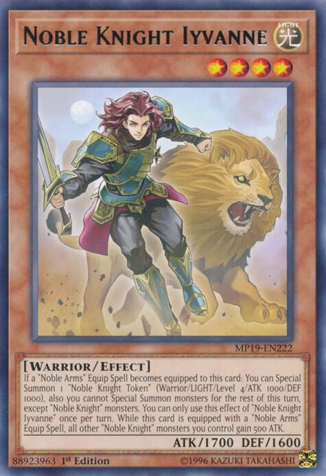 Noble Knight Iyvanne MP19-EN222 card from 2019 Gold Sarcophagus Tin Mega Pack
