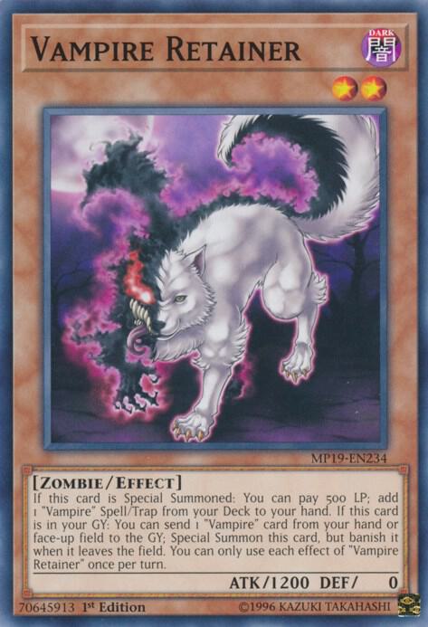 Vampire Retainer MP19-EN234 card from 2019 Gold Sarcophagus Tin Mega Pack