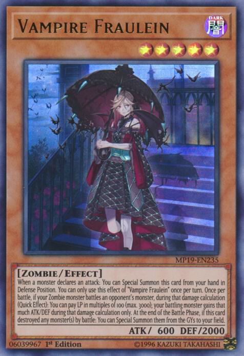Vampire Fraulein MP19-EN235 card from 2019 Gold Sarcophagus Tin Mega Pack