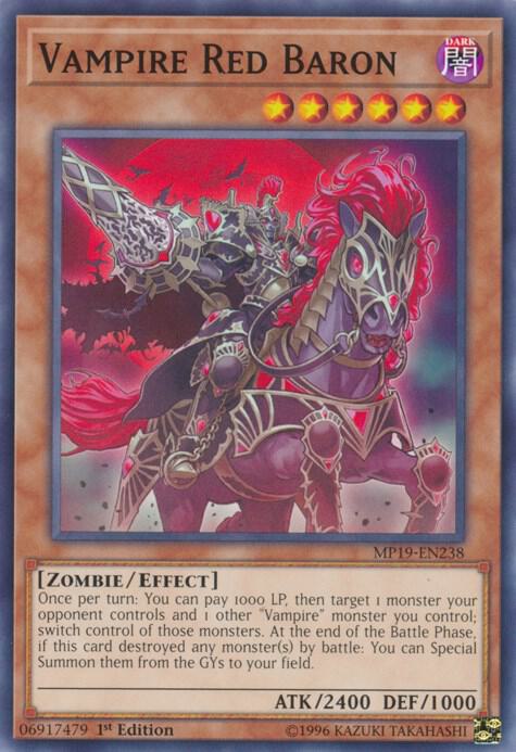 Vampire Red Baron MP19-EN238 card from 2019 Gold Sarcophagus Tin Mega Pack