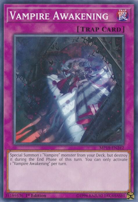 Vampire Awakening MP19-EN242 card from 2019 Gold Sarcophagus Tin Mega Pack