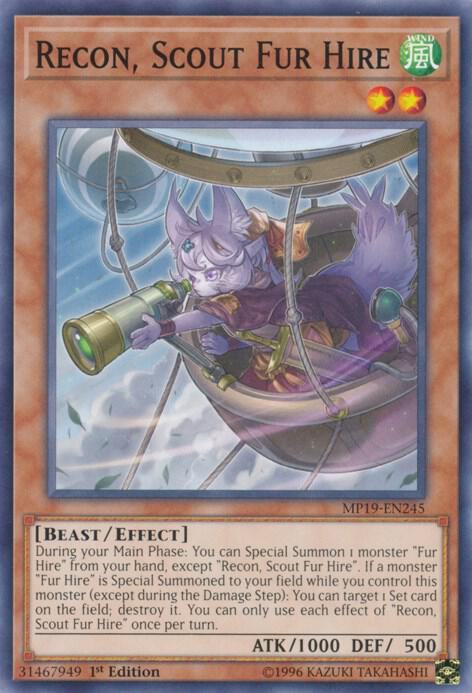 Recon, Scout Fur Hire MP19-EN245 card from 2019 Gold Sarcophagus Tin Mega Pack
