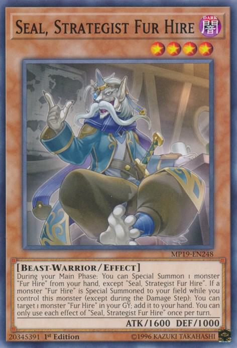 Seal, Strategist Fur Hire MP19-EN248 card from 2019 Gold Sarcophagus Tin Mega Pack
