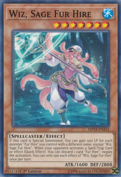 Wiz, Sage Fur Hire MP19-EN252 card from 2019 Gold Sarcophagus Tin Mega Pack