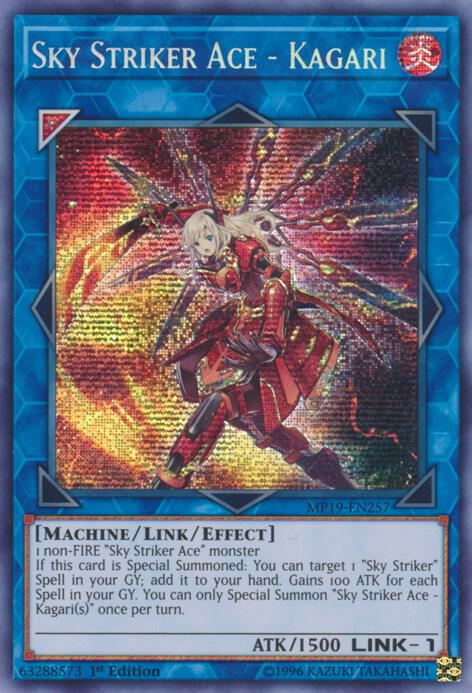 Sky Striker Ace - Kagari MP19-EN257 card from 2019 Gold Sarcophagus Tin Mega Pack