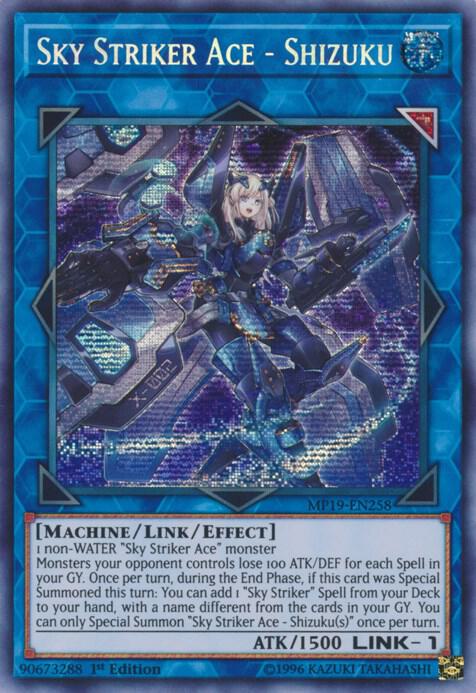 Sky Striker Ace - Shizuku MP19-EN258 card from 2019 Gold Sarcophagus Tin Mega Pack