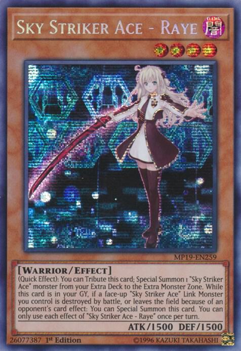 Sky Striker Ace - Raye MP19-EN259 card from 2019 Gold Sarcophagus Tin Mega Pack