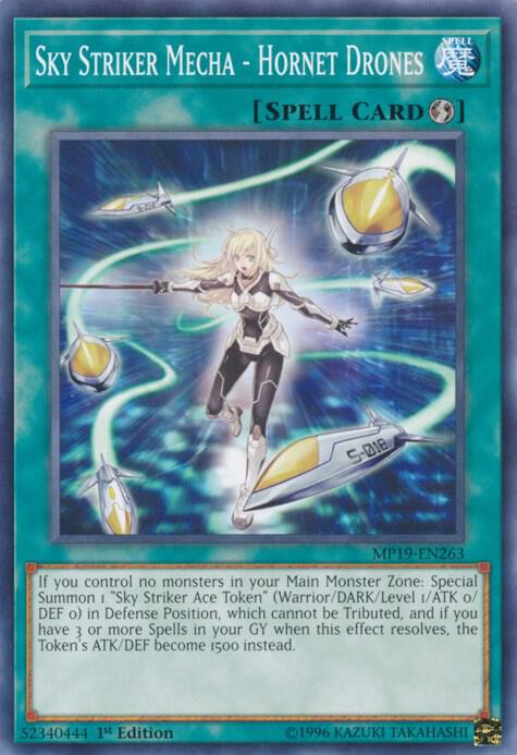 Sky Striker Mecha - Hornet Drones MP19-EN263 card from 2019 Gold Sarcophagus Tin Mega Pack