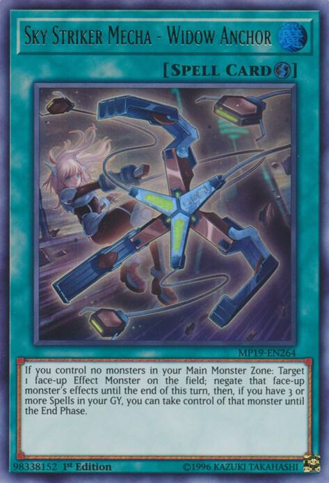 Sky Striker Mecha - Widow Anchor MP19-EN264 card from 2019 Gold Sarcophagus Tin Mega Pack