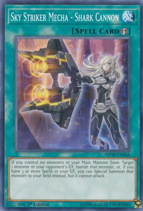 Sky Striker Mecha - Shark Cannon MP19-EN266 card from 2019 Gold Sarcophagus Tin Mega Pack