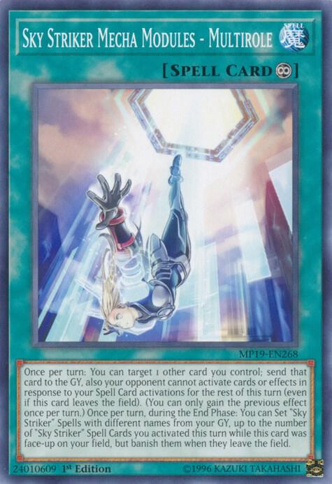 Sky Striker Mecha Modules - Multirole MP19-EN268 card from 2019 Gold Sarcophagus Tin Mega Pack