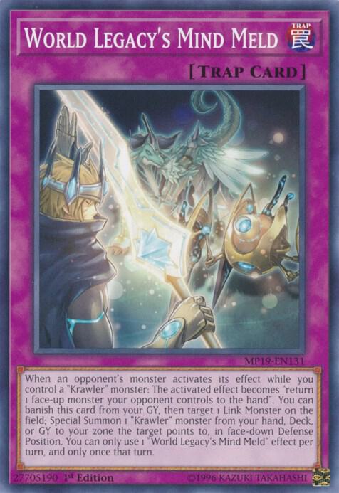 World Legacy's Mind Meld MP19-EN131 card from 2019 Gold Sarcophagus Tin Mega Pack