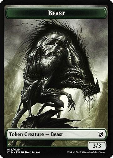 Beast (013) // Wurm Double-Sided Token 13 // 21 card from Commander 2019