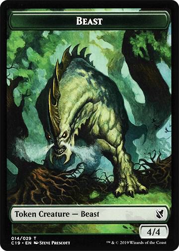 Beast (014) // Wurm Double-Sided Token 14 // 21 card from Commander 2019