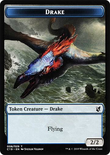 Drake // Human Double-Sided Token 8 // 3 card from Commander 2019