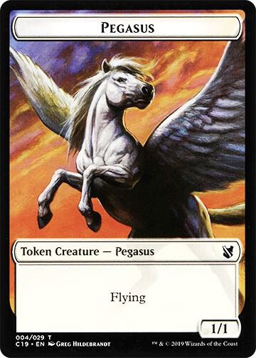 Pegasus // Human Double-Sided Token 4 // 3 card from Commander 2019