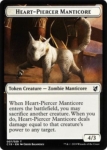 Heart-Piercer Manticore // Dragon Double-Sided Token 7 // 12 card from Commander 2019