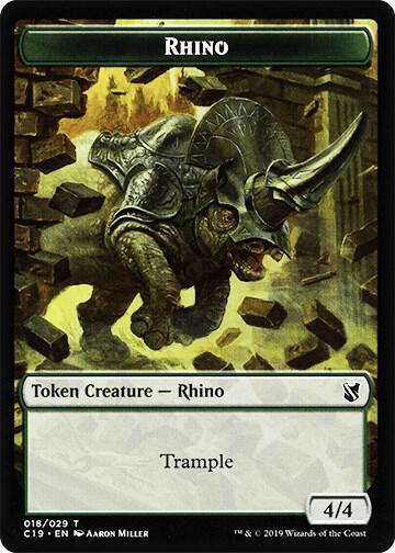 Rhino // Egg Double-sided Token 18 // 16 card from Commander 2019