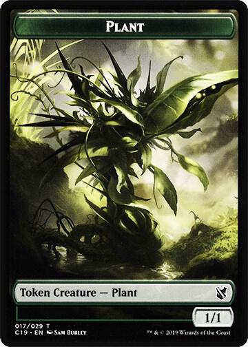 Plant // Snake Double-Sided Token 17 // 20 card from Commander 2019