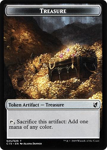 Treasure // Human Double-Sided Token 25 // 3 card from Commander 2019
