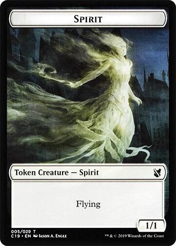 Spirit // Human Double-Sided Token 5 // 3 card from Commander 2019