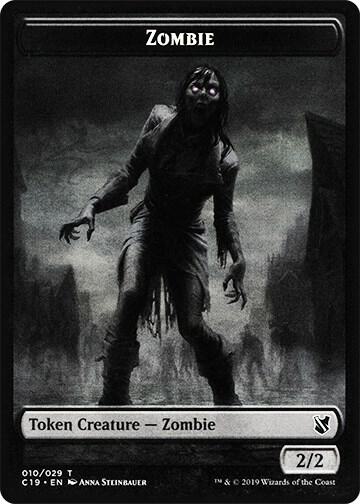 Zombie (010) // Zombie Double-Sided Token 10 // 11 card from Commander 2019