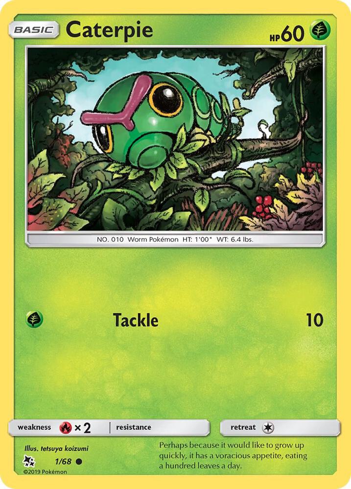 Caterpie 1/68 card from Hidden Fates