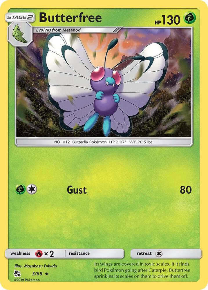 Butterfree 3/68 card from Hidden Fates