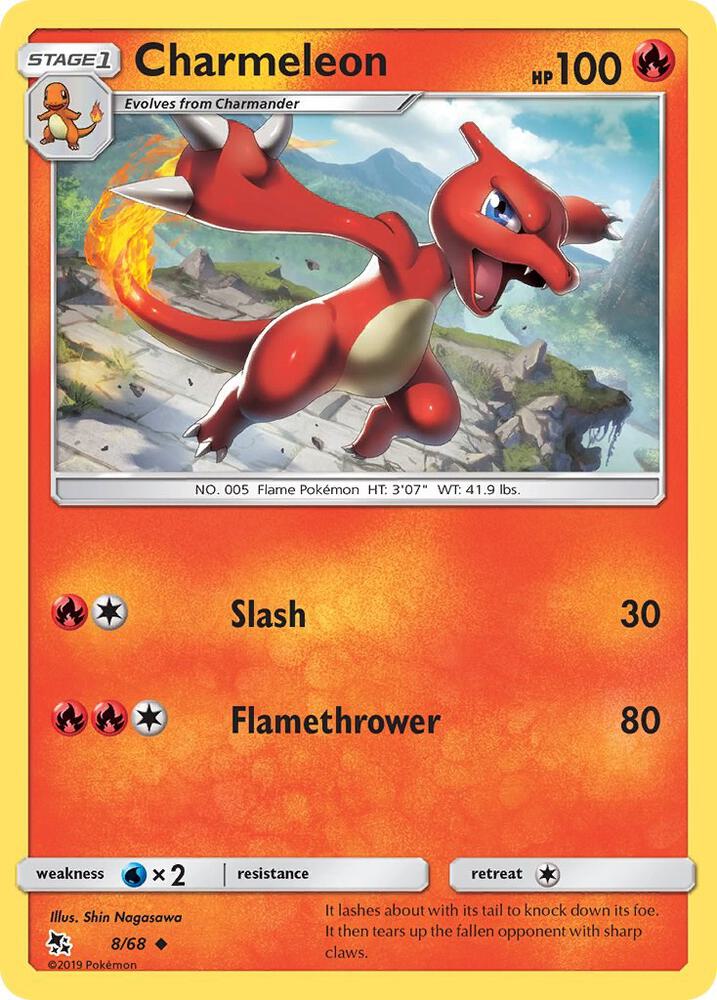 Charmeleon 8/68 card from Hidden Fates