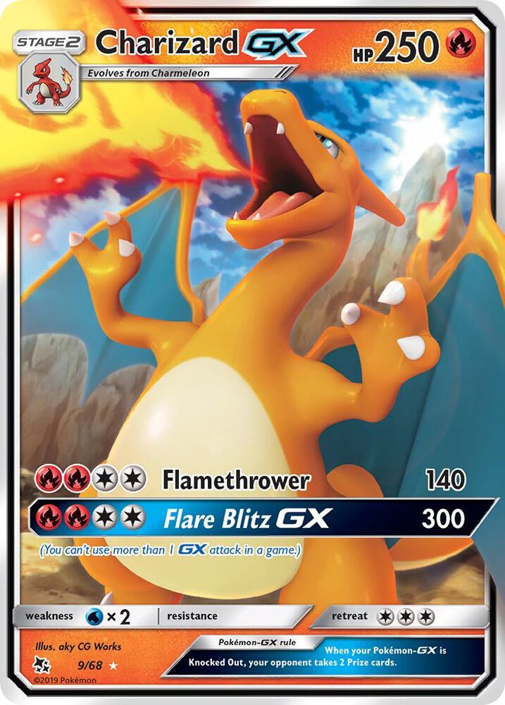Charizard GX 9/68 card from Hidden Fates