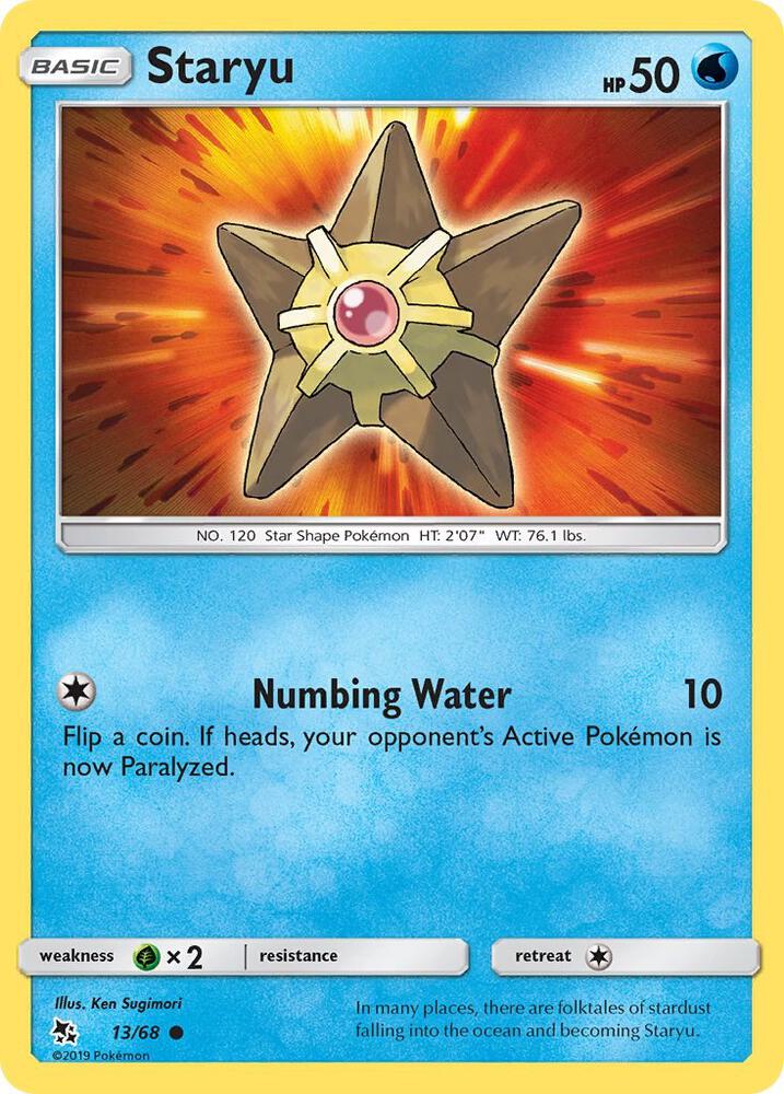 Staryu 13/68 card from Hidden Fates