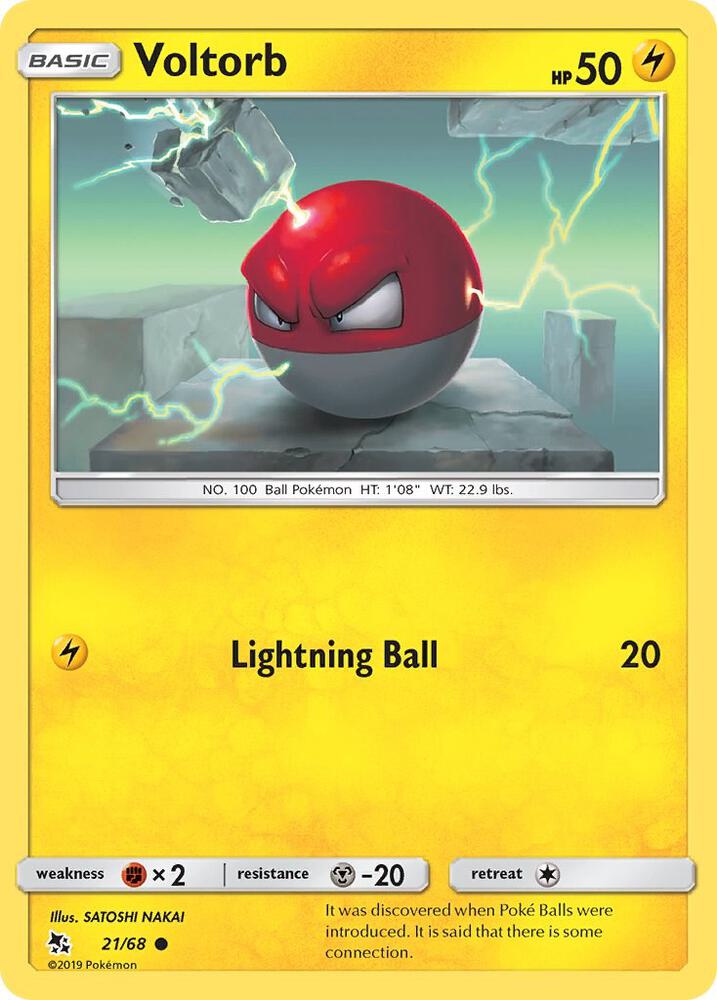 Voltorb 21/68 card from Hidden Fates