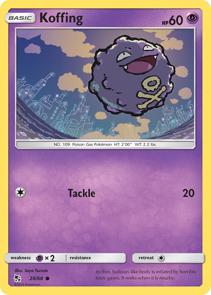 Koffing 28/68 card from Hidden Fates