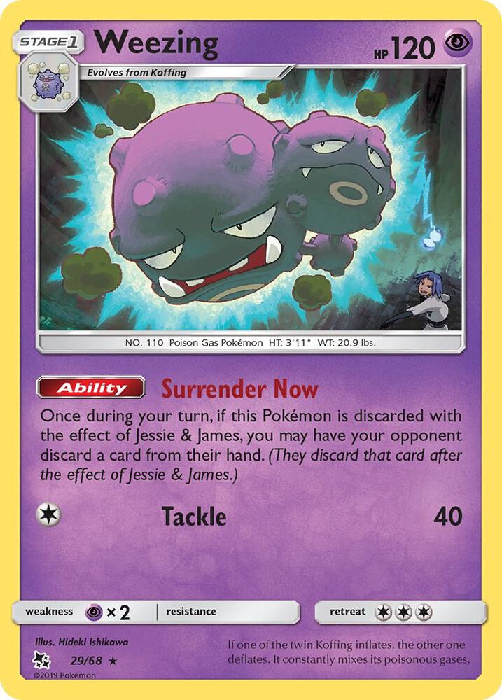 Weezing 29/68 card from Hidden Fates
