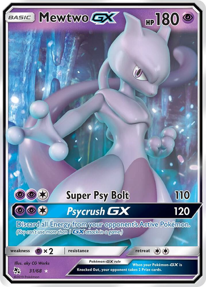 Mewtwo GX 31/68 card from Hidden Fates