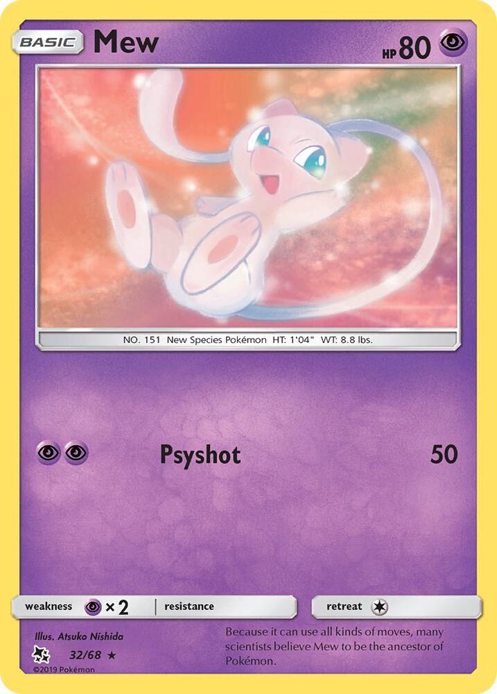 Mew 32/68 card from Hidden Fates