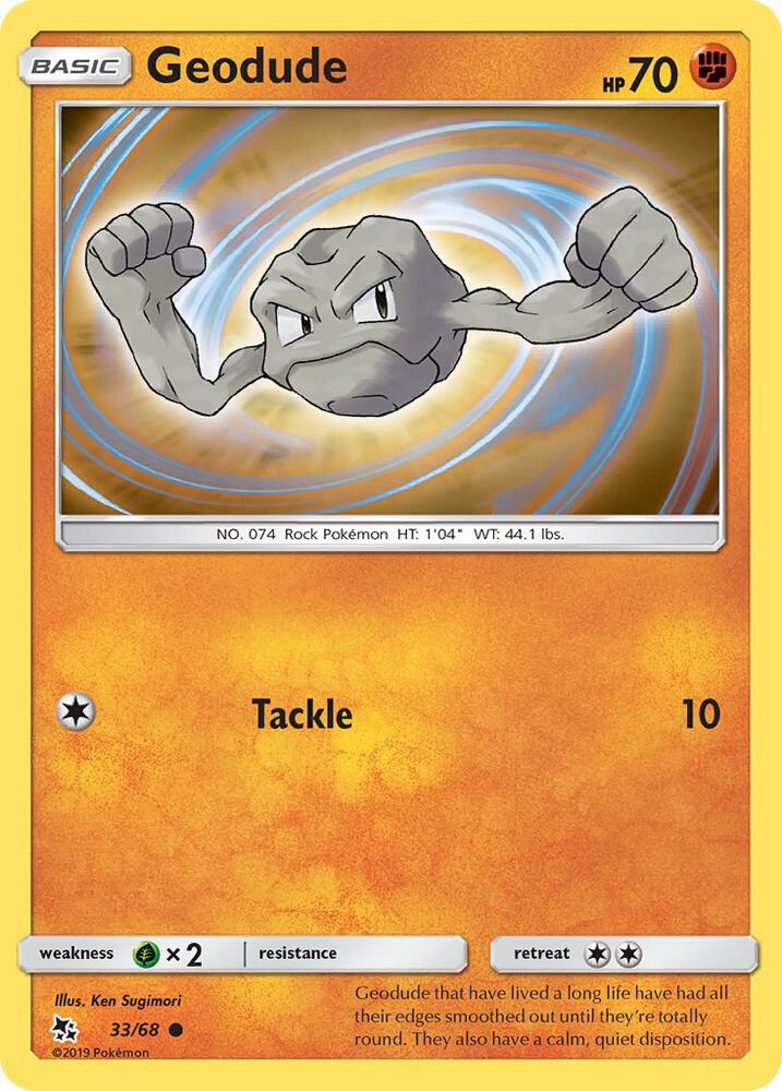 Geodude 33/68 card from Hidden Fates