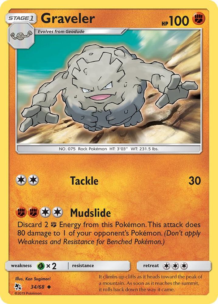 Graveler 34/68 card from Hidden Fates