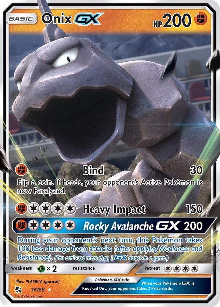 Onix GX 36/68 card from Hidden Fates