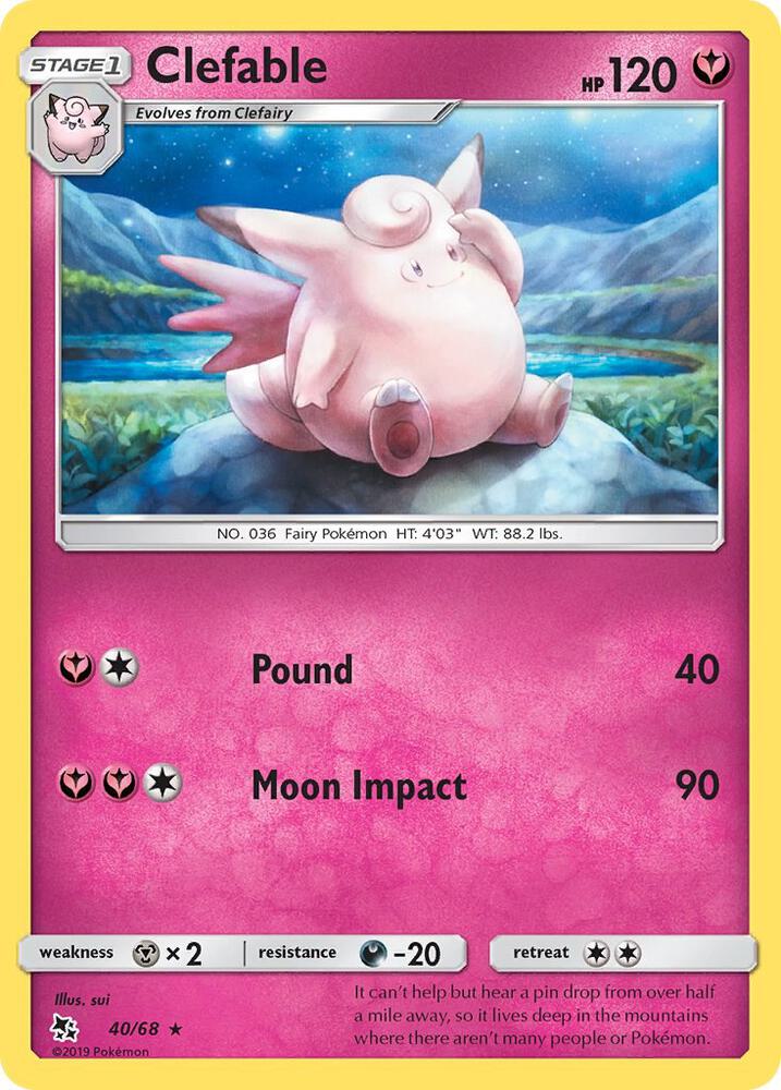 Clefable 40/68 card from Hidden Fates