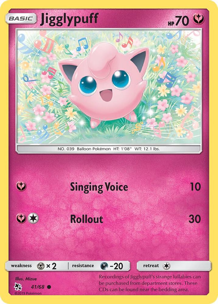 Jigglypuff 41/68 card from Hidden Fates