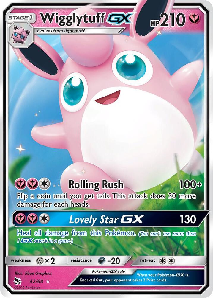 Wigglytuff GX 42/68 card from Hidden Fates