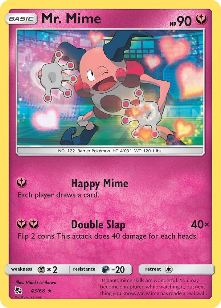 Mr. Mime 43/68 card from Hidden Fates