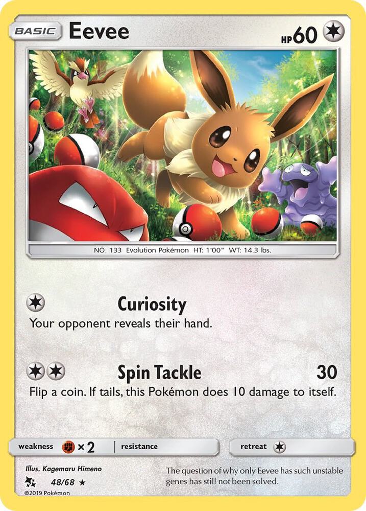 Eevee (48) 48/68 card from Hidden Fates