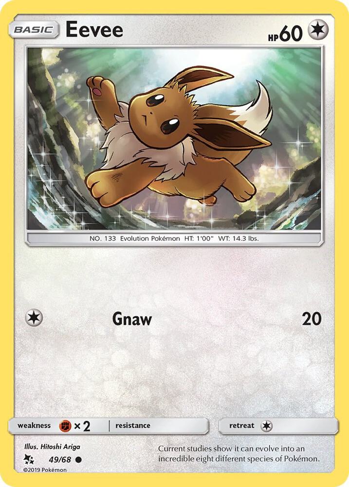 Eevee (49) 49/68 card from Hidden Fates