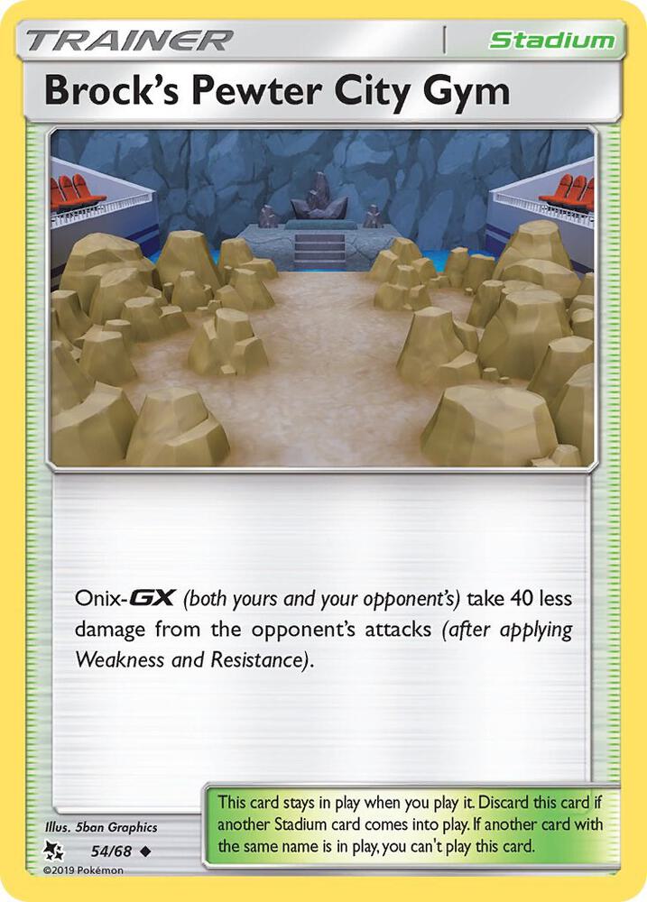 Brock's Pewter City Gym 54/68 card from Hidden Fates