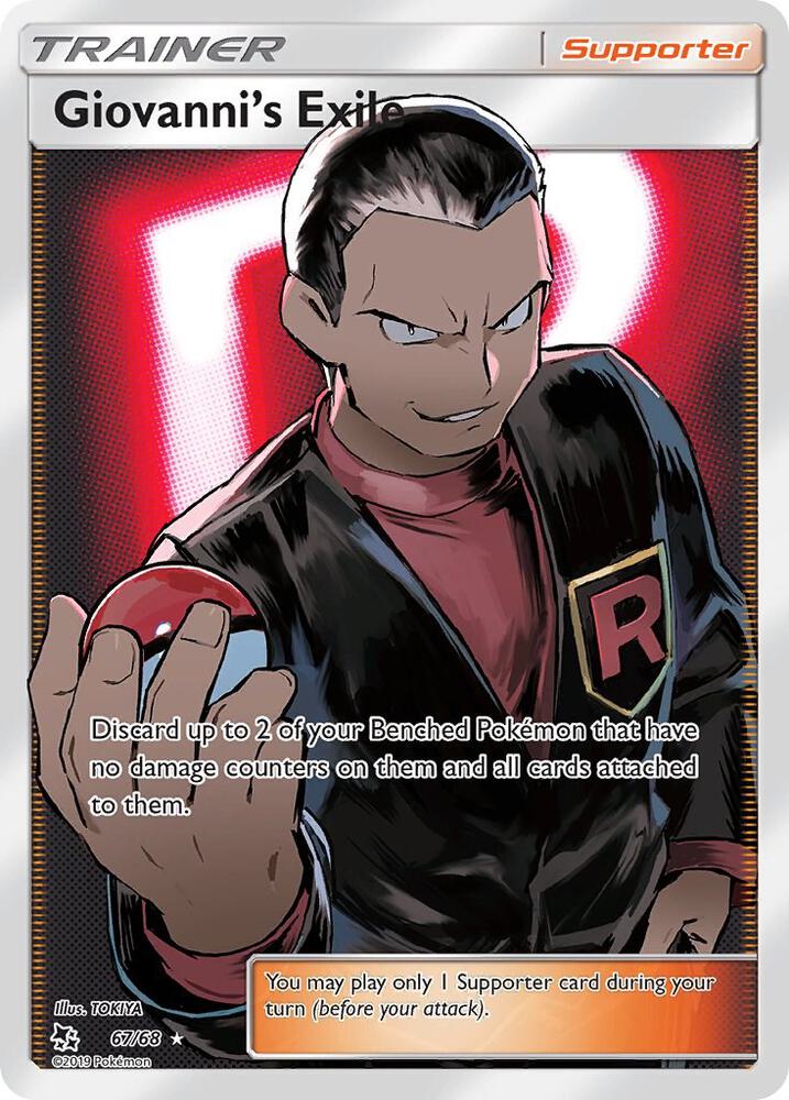 Giovanni's Exile (Full Art) 67/68 card from Hidden Fates