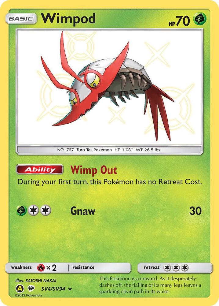 Wimpod SV4/SV94 card from Hidden Fates: Shiny Vault
